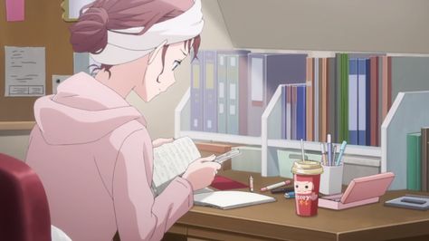 Studying Girl, Anime Room, Study Hard, Anime Life, Cute Anime Pics, Girl Wallpaper, Anime Background, الرسومات اللطيفة, Anime Scenery