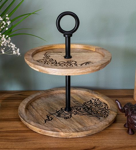 Turkish Garden, Wood Handicrafts, Arabic Decoration, Wooden Handicrafts, Tiered Cake Stands, Arabic Decor, Serving Stand, Wooden Carving, Wood Wall Art Diy