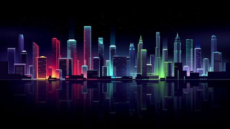 #neon #4k #8k #HD #cityscape #2K #wallpaper #hdwallpaper #desktop Cityscape Wallpaper, 2560x1440 Wallpaper, Desktop Background Images, New Retro Wave, Cyberpunk City, Neon Wallpaper, City Illustration, Gaming Wallpapers, Futuristic City