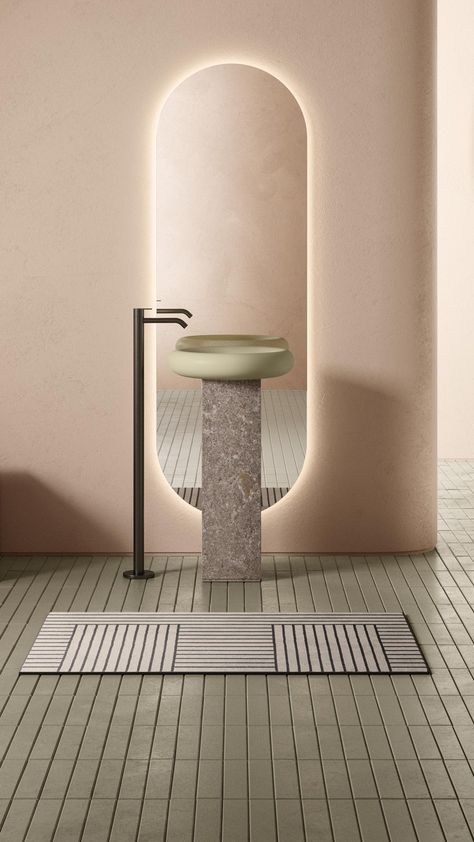 Ease Freestanding - Inbani Freestanding Washbasin, Freestanding Basin, Luxury Vanity, Note Design Studio, Long Mirror, Tiles Bathroom, Business Photoshoot, Changing Room, Notes Design