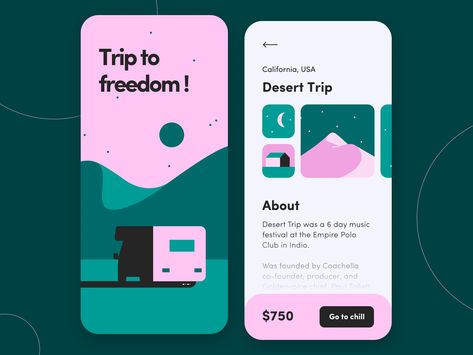 🎨📱 As brands strive to connect with their audience in a digital-heavy world, illustrations have continued to be a huge trend in the mobile design space.   Today on the blog, we're sharing 24 examples of creative illustration use in mobile design to inspire your own designs! Hit the link in our bio to check them out.   #dribbble #design #illustration #appdesign #mobiledesign #productdesign #travel Application Ui Design, Web And App Design, Ui Design Mobile, Desert Trip, Ui Ux 디자인, App Interface Design, Desain Editorial, 카드 디자인, App Design Inspiration