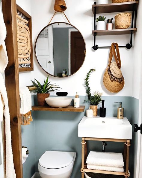 Small boho bathroom idea🧡 #interiordesign #ａｅｓｔｈｅｔｉｃ #bathroom #bathroomdesign #bohostyle #bohemian #decohome #homedecor Small Boho Bathroom, Relaxing Color Schemes, Small Bathroom Organization Ideas, Pastel Bathroom, Boho Bathroom Ideas, Bohemian Style Interior, Small Bathroom Organization, Aesthetic Bathroom, Bathroom Idea