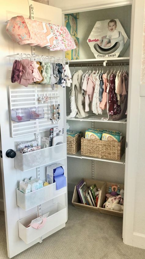 Baby Emerson's Organized Nursery | Container Stories Organized Nursery, Bos Baby, Baby Closet Organization, Baby Nursery Organization, Baby Nursery Inspiration, Aesthetic Bed, Baby Room Organization, Bed In Closet Ideas, Baby Storage