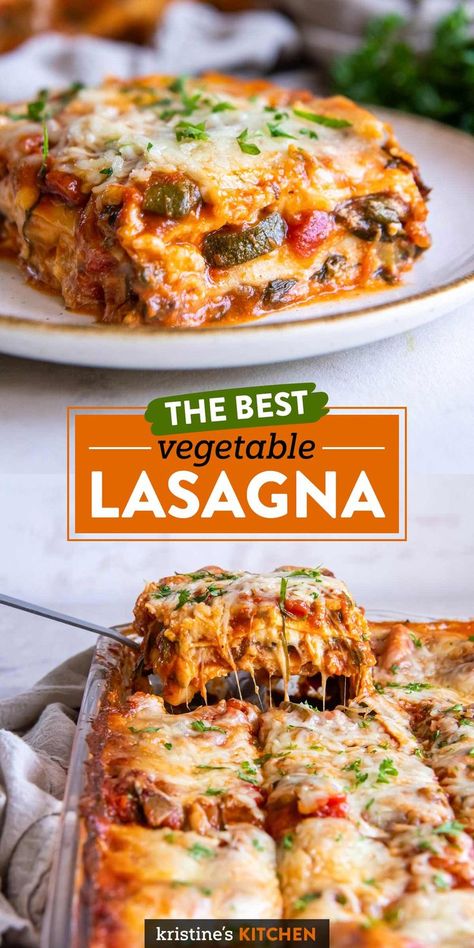 Lasagna Vegetariana, Vegetarian Lasagna Recipe, Lasagne Recipes, Veggie Lasagna, Vegetarian Lasagna, Vegetable Lasagna, Tasty Vegetarian Recipes, Vegetarian Dinners, Lasagna Recipe