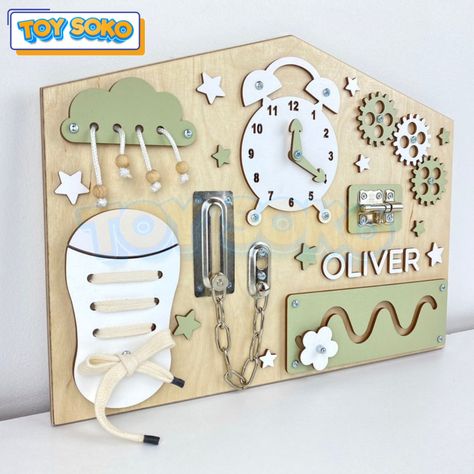 Product Name: Wooden Activity Board Size: 16 x 12 x 1.57 inches Material: ‎Wood *【EDUCATIONAL TOY AND ENTERTAINING】: Handmade wooden fidget, busy board enhanced with real-life elements. Let your child explore small real-life elements safely. Entirely handmade and hand-painted from child-friendly elements, smoothened and painted with child-safe, non-toxic paint. A sensory toy that belongs in the Montessori toy categories. *【LEARNING & DEVELOPING】: Practical, educational, and decorative educa... Toy Categories, Sensory Wall, Sensory Board, Busy Boards For Toddlers, Learning Skills, Sensory Boards, Activity Board, Busy Board, Non Toxic Paint