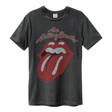 Rolling Stones Tee, Band T Shirts, Rolling Stone, Clothing Design, Look Vintage, Charcoal Color, Brushed Cotton, Vintage Logo, Rolling Stones