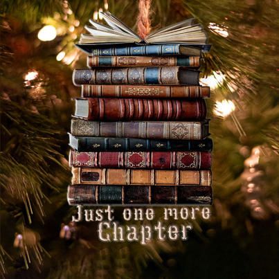 Just One More Chapter, Gifts For Book Lovers, Bookclub Gifts, Gifts For Bookworms, Gift Quotes, Wood Ornaments, Personalized Christmas Gifts, How To Make Ornaments, Librarian