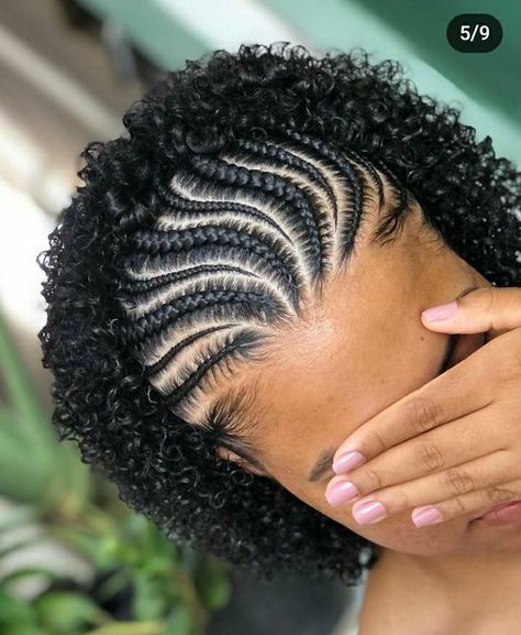 Cornrows Natural Hairstyles, Cornrows Curly Hair, Habesha Hairstyles, Ponytail Hairstyles Natural Hair, Braid Art, Cornrows Natural, Natural Hair Hairstyles, Curled Hair With Braid, Half Braided Hairstyles