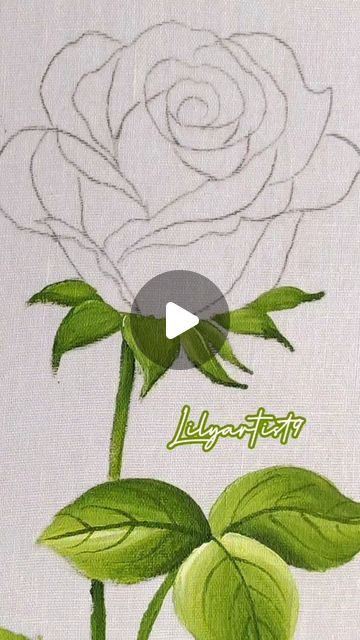 Rose Art Painting, Fabric Art Tutorials, Flower Painting Videos, Rose Painting Acrylic, Floral Art Paintings, Acrylic Flower Painting, Painting Flowers Tutorial, Fabric Painting On Clothes, Tulip Painting