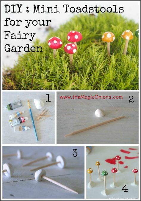 Make adorable mini toadstools for your fairy garden :: DIY tutoiral :: www.theMagicOnions.com Gnome Tree, Dnd Diy, Fall Farm, Room Things, Fairy Garden Crafts, Mini Fairy Garden, Faeries Gardens, Farm Crafts, ดินปั้น Polymer Clay