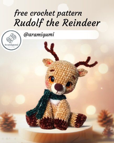 Crochet Rudolf Pattern Free, Reindeer Amigurumi Pattern, Pocket Reindeer Crochet, Reindeer Free Crochet Pattern, Christmas Reindeer Crochet Pattern, Crochet Christmas Reindeer Free Pattern, Crochet Christmas Reindeer, Crochet Rudolph Pattern Free, Crochet Reindeer Pattern Free Amigurumi