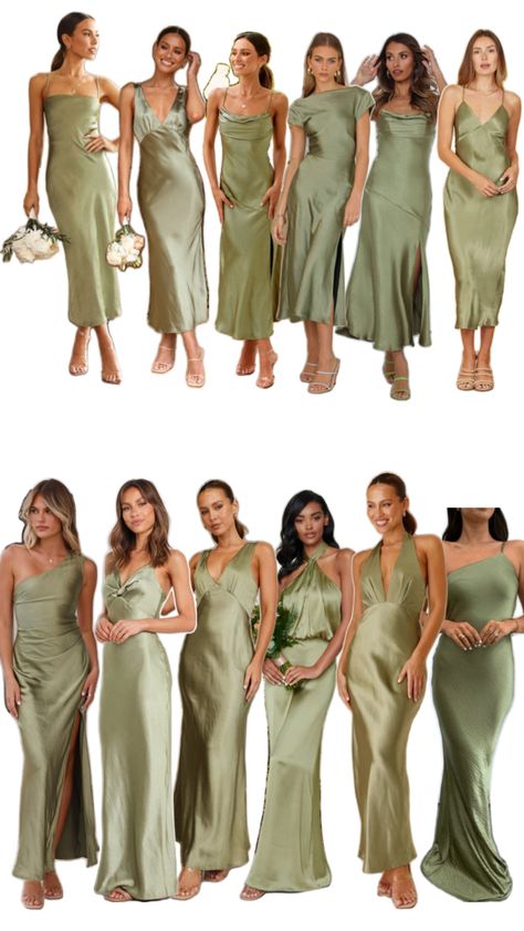 Brides Maid Dresses Green, Olive Green Bridesmaid, Bridesmaid Color Palette, Olive Bridesmaid Dresses, Olive Green Bridesmaid Dresses, Sage Green Bridesmaid Dress, Dress Code Wedding, Bridesmaid Colors, Tuscan Wedding