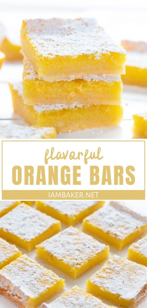 Fresh Orange Desserts, Orange Bars, Orange Recipes Dessert, Easy Summer Dessert, Citrus Desserts, Orange Dessert, Butter Crust, Fresh Orange Juice, Easy Summer Desserts