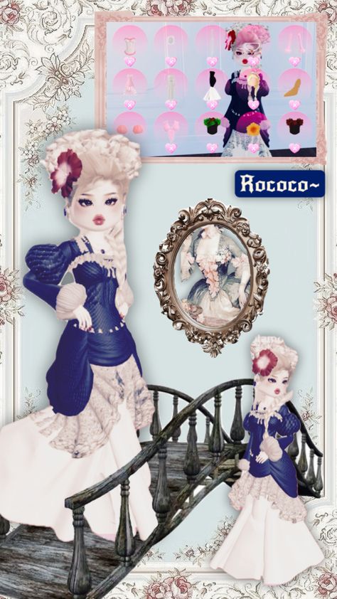 Here’s a cute DTI fitspo for you :D Rococo Dress, Theme Dress, Gaming Clothes, Rococo, Games For Kids, Dress To Impress, Chibi