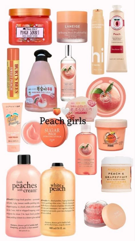 Fruity Scent Combos, How To Smell Like Peaches, Peach Scented Products, Peach Skincare, Best Scent Combos, Peach Packaging, Peach Products, Peach Scent, Sephora Skin Care