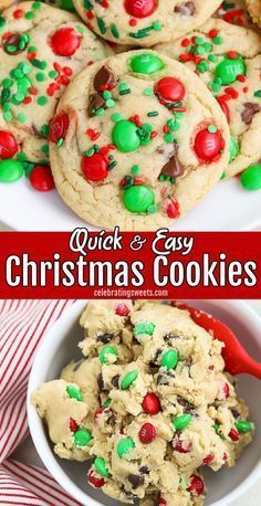 M M Cookies Recipe Christmas, M And M Cookie Recipe Christmas, Best Homemade Christmas Cookies, M And M Christmas Cookies, Easy M&m Cookies, Holiday M&m Cookies, Soft M M Cookies Recipe, Christmas M&m Recipes, Christmas Cookies Sprinkles