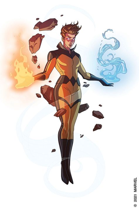 Super Speed Character Design, Marvel Crystal, Derek Laufman, Character Redesign, Fake Fire, New Superheroes, Special Abilities, Alternative Comics, Marvel Superhero Posters