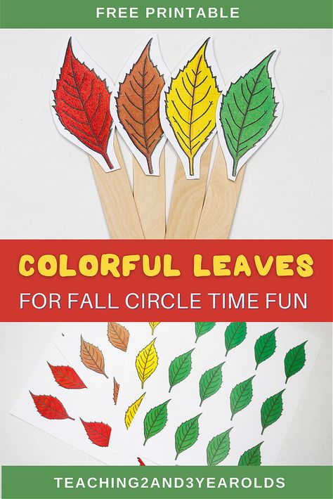 These leaf circle time props and activities are a perfect addition to your toddler and preschool fall theme, keeping young children engaged! #fall #autumn #leaves #circletime #toddlers #preschool #teachers #printable #activity #2yearolds #3yearolds #teaching2and3yearolds Circle Time Props, Fall Circle Time, Preschool Fall Theme, Leaf Lesson Plans, Fall Leaves Activities, Leaf Lessons, Toddler Circle Time, Preschool Circle Time Activities, Autumn Preschool Theme