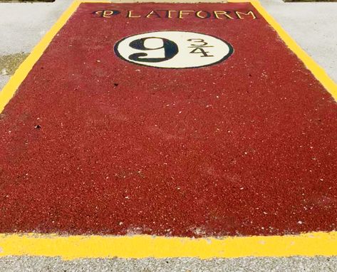 My senior parking spot ! Harry Potter Senior Parking Spots, Music Themed Senior Parking Spot, Disney Themed Senior Parking Spots, Highschool Painted Parking Spots, High School Painted Parking Spots, Highschool Parking Spot Ideas, Parking Curb, Parking Spot Painting, Parking Spot