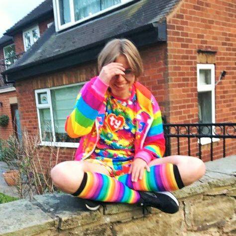 Kidcore Decora Outfit, Kidcore Summer Outfit, Mix Match Outfits Spirit Week, Kidcore Outfit Ideas, Gremlin Aesthetic, Rainbowcore Outfit, Childish Outfits, Dark Kidcore, Wacky Pomo