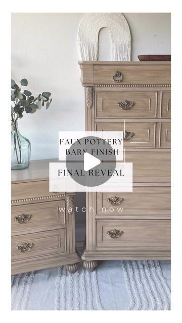 𝐂𝐢𝐞𝐫𝐚 𝐁𝐫𝐚𝐭𝐭𝐚𝐢𝐧 ✨ 𝐃𝐈𝐘 & 𝐅𝐮𝐫𝐧𝐢𝐭𝐮𝐫𝐞 𝐅𝐥𝐢𝐩𝐩𝐢𝐧𝐠 on Instagram: "Faux pottery barn finish!!   You all voted for it and I made it happen. This was my first time trying this technique and it turned out even better than I imagined.  I did redo the nightstand once but it was all worth it.   Follow along for a how to video coming soon 🫶🏼  #fauxpotterybarn #fauxwood #potterybarnfinish #behr #homedepot #vintagedresser #zebraweeklypick #ipainteditpretty #beforeandafter #furnitureflip #oahuhawaii #oahu #designer" Pottery Barn Wood Finish Diy, Pottery Barn Wood Finish, Pottery Barn Diy Furniture, Pottery Barn Painting Techniques, Pottery Barn Seadrift Finish Diy, Pottery Barn Stain Diy, Pottery Barn Finish Diy, Pottery Barn Paint Finish, Pottery Barn Furniture Diy