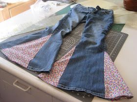 How To Make Bell Bottom Jeans, Diy Bell Bottom Jeans, Diy Flare Jeans, Jeans Tutorial, Hippie Jeans, Kids Clothes Diy, Bell Bottom Trousers, Costume Sewing, My Halloween Costume