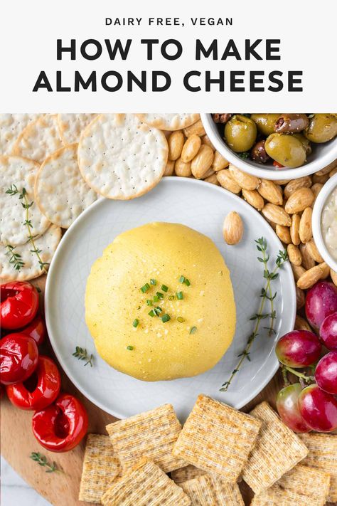 This easy homemade almond cheese ball recipe is a vegan delight for anyone wanting to enjoy a nice spread for cracker dip or toasted bagels. Add this vegan almond cheese to your charcuterie board and enjoy! Almond Cheese Ball, Vegan Almond Cheese, Almond Cheese Recipe, Simply Whisked, Almond Cheese, Vegan Apps, Vegan Cheese Recipes, Sliced Pears, Dairy Free Dinner