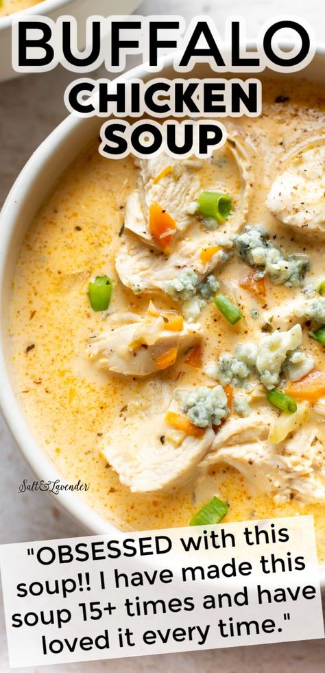 Soup Buffalo Chicken, Buffalo Chicken Soup With Orzo, Paleo Buffalo Chicken Soup, Chicken Wing Chowder, Buffalo Chicken Soup Keto, Buffalo Chicken Wing Soup Recipe, Hot Wing Soup, Buffalo Chicken Chowder Soup, Buffalo Soup Chicken