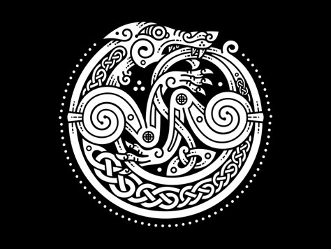 Celtic Wolf  by Sergey Arzamastsev #Design Popular #Dribbble #shots Druid Tattoo, Celtic Wolf Tattoo, Rune Vichinghe, Celtic Animals, Celtic Tattoo Designs, Pagan Tattoo, Celtic Artwork, Celtic Wolf, Celtic Druids