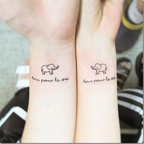 ▷ Friendship tattoos for those who share confidences Elephant Finger Tattoo, Deep Meaningful Tattoos, Elephant Family Tattoo, Cute Elephant Tattoo, Elephant Tattoo Design, Bff Tattoos, Friendship Tattoos, Elephant Tattoo, Matching Tattoo