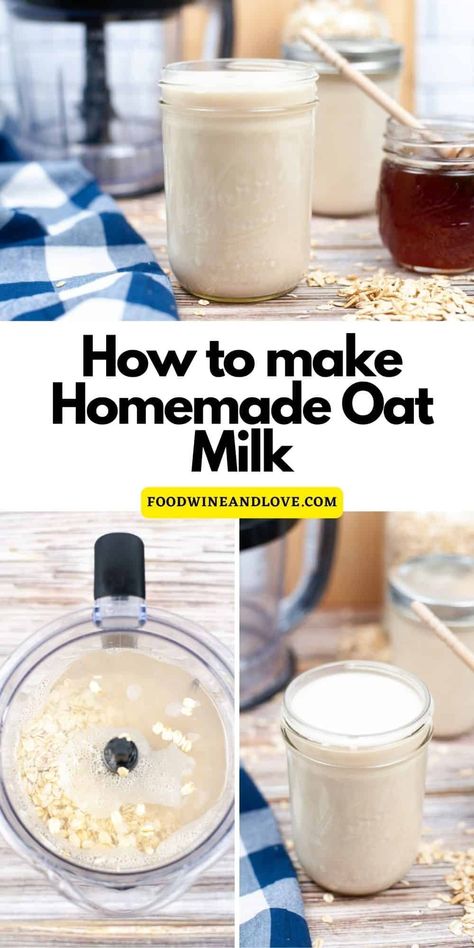 How to Make Homemade Oat Milk, a simple do it yourself recipe for making delicious vegan milk at home using rolled oats Make Oat Milk, Homemade Oat Milk, Apple Cider Vinegar Recipes, Oat Milk Recipe, How To Make Oats, Diy Oat Milk, Homemade Apple Cider, Gluten Free Vegan Recipes, Vegan Milk