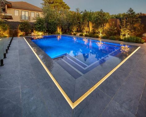 Concrete Pools, Pool & Spa combo, Pool & Spa lighting, Pool, Spa Overflow Pool, Reflection Pool, Concrete Pools, Pool Lights, Concrete Pool, Reflecting Pool, Building A Pool, Pool Light, Pool Builders