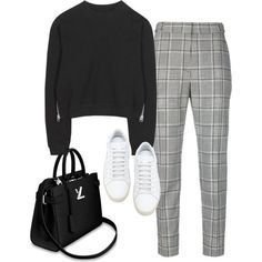 Nail Outfits, Fashion Outfits Polyvore, Outfits Polyvore, Fall Ideas, Casual Work Outfits, Black Women Fashion, Looks Chic, Plaid Pants, 가을 패션