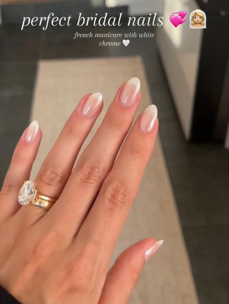 Bridal Nails French, Wedding Day Nails, Engagement Nails, Bridesmaids Nails, Kutek Disney, Manikur Kuku, Bride Nails, Nails Polish, Nagel Inspo