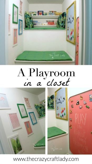 A Playroom in a Closet - she transformed a storage closet into a fully-functional play space for her twins... with a budget of only $120! Cool idea to make home more fun. Kids Closet Play Nook, Kids Closet Play Space, Closet Play Area, Closet Playroom, Closet Rooms, Functional Play, Playroom Closet, Playroom Table, Small Playroom