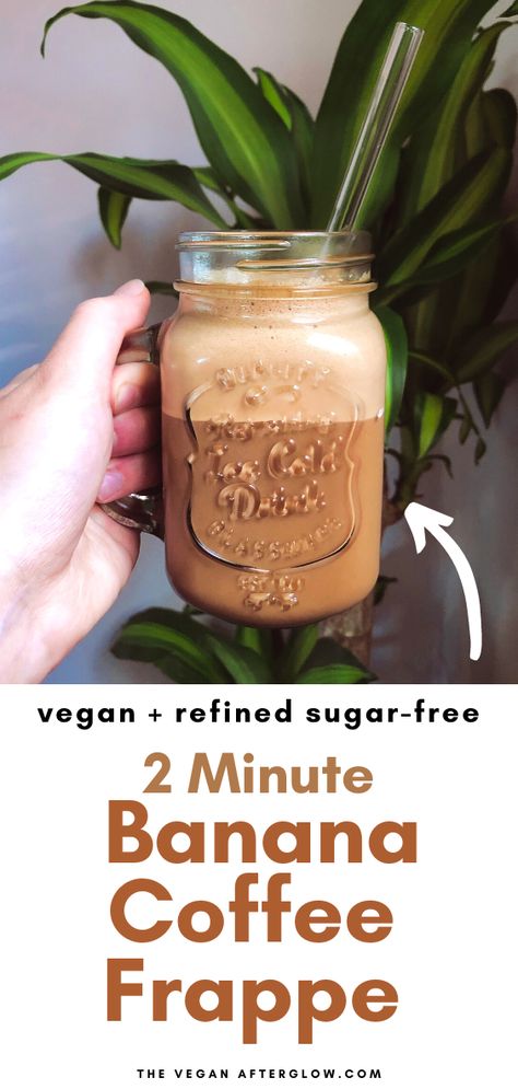 This is the healthy version of your favourite coffee frothy frappe, and with only 90 calories, it definitely doesn't disappoint! This 2 Minute Banana Coffee Frappe is an amazing alternative to the standard sugar-filled frappucchino. And this recipe is gluten-free, oil-free, refined sugar-free and vegan! Frappe Recipes, Frozen Vegetable Recipes, Mocha Frappe Recipe, Veggie Lunch, Salt Free Recipes, Coffee Frappe, Coffee Frappuccino, Frappe Recipe, Lactose Free Recipes