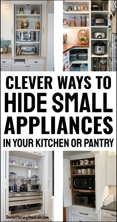 Cupboard For Kitchen Appliances, Pantry Storage For Appliances, Kitchen Appliance Shelf Ideas, Pantry Organization Ideas For Small Appliances, Pantry Organization Small Appliances, Appliance Organization Pantry, Pantry Appliance Shelf, Kitchen Small Appliance Storage Open Shelving, Appliances In Pantry Shelves