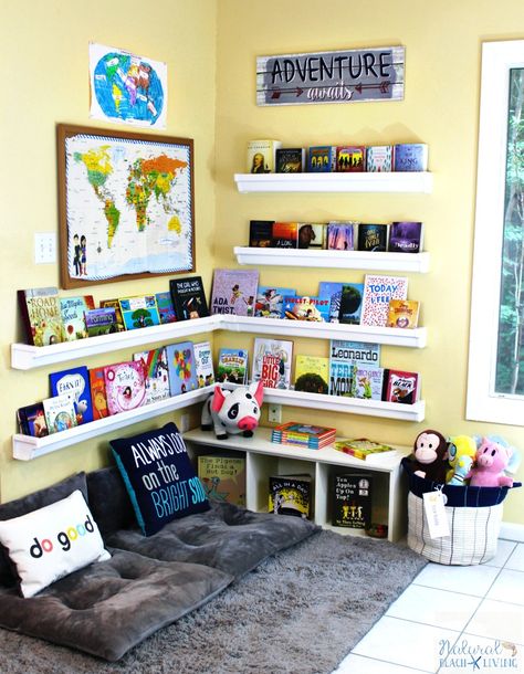 12 More Months of The Best Montessori Activities, Practical life, Geography, Sensorial, Preschool Themes, Printables, Montessori gifts, Science and more Diy Reading Corner, Diy Reading Nook, Reading Corner Ideas, Gutter Bookshelf, Reading Nook Classroom, Diy Bookshelf Kids, Reading Corner Kids, Reading Nook Kids, Corner Ideas