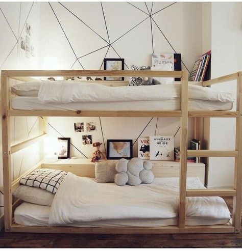 Bunk Bed Hacks, Ikea Bunk Bed, Bunk Beds Small Room, Ikea Kura Bed, Kids Shared Bedroom, Kura Bed, Bunk Bed Designs, Kids Bedroom Inspiration, Ikea Bed