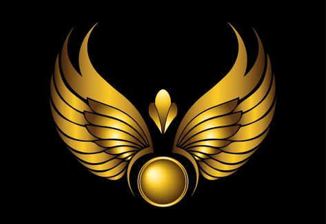 Golden Wings Art, Golden Wings Logo, Gc Photo, Logo Design Infinity, Golden Logo Design, Logo Wings, Cool Black Wallpaper, Gold And Black Background, Dog Logo Design