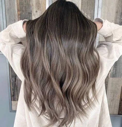 Asian Hair Balayage Ash, Brown Hair Ash, Hair Ash Brown, Ash Brown Hair With Highlights, Medium Ash Brown Hair, Ash Brown Hair Balayage, Ash Brown Ombre, Balayage Ash, Ash Brunette