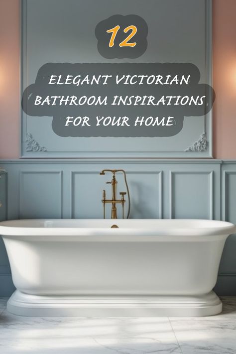 Step into a world of elegance with these stunning Victorian bathroom inspirations! From intricate tile designs to classic bathtubs, I love how each element captures the beauty of the era. Whether you’re renovating or simply dreaming, these ideas will bring timeless charm to your home. Antique Blue Bathroom, Victorian Bathroom Cabinet, Blue Victorian Bathroom, Vintage White Bathroom, French Bathroom Ideas, Edwardian Bathrooms, Modern Victorian Bathroom Ideas, Vintage Blue Tile Bathroom, French Bathroom Design