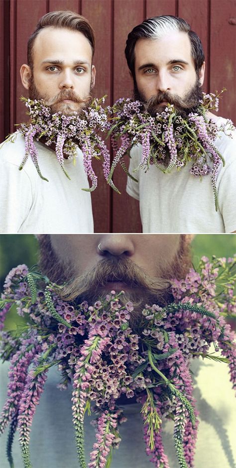 Flower Beard, Bohemian Modern Style, Man Outfit, Instagram Feeds, Bohemian Modern, Long Beards, Fantastic Art, Floral Hair, Pics Art