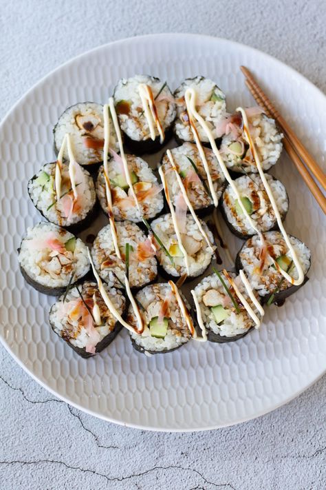 Chicken Sushi, Sushi Bowls, Healthy Sushi, Easy Teriyaki Chicken, Soy Sauce Chicken, Sushi Recipe, Rope Workout, Chicken Teriyaki Recipe, Sushi Sushi