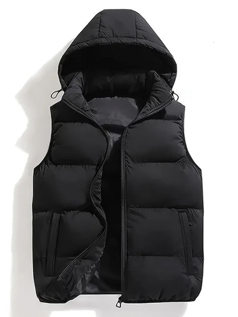 Chaleco Casual, European Men, Winter Vest, Hooded Vest, Outerwear Vest, Vest Coat, Mens Vest, Running Clothes, Detachable Hood