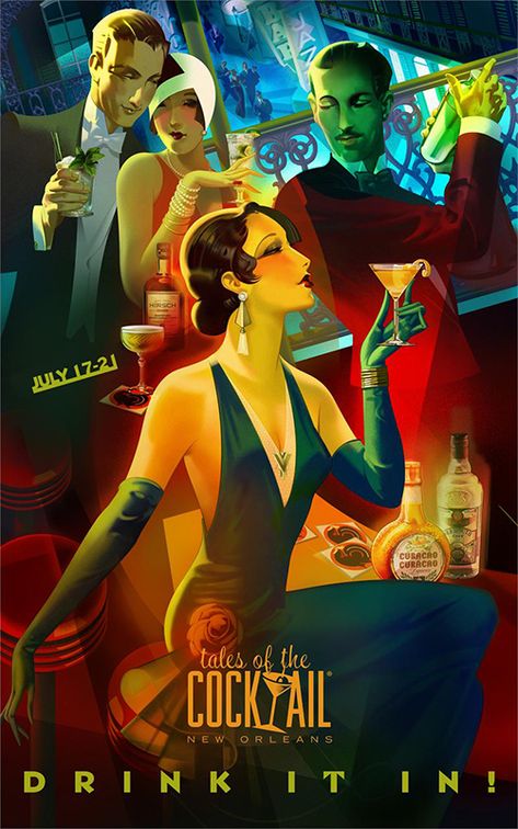 Cocktail Posters, 20s Art, Art Deco Artwork, Jazz Poster, Art Deco Illustration, Art Deco Poster, Cocktail Art, Image 3d, Robert Rodriguez