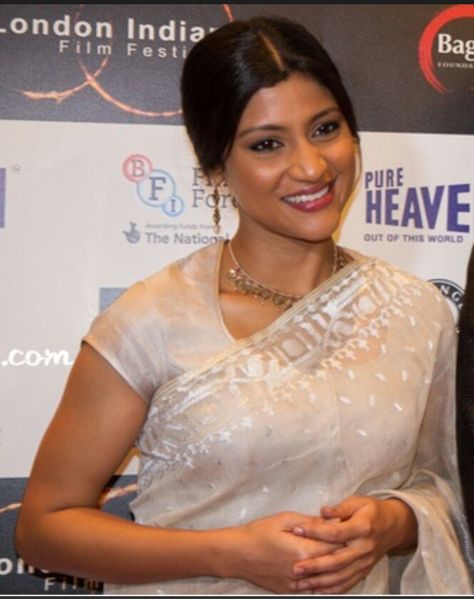 Konkona Sen Sharma Konkana Sen Sharma, Konkana Sen, Konkona Sen, Konkona Sen Sharma, Katan Saree, Dhakai Jamdani Saree, Cotton Blouse Design, Saree Draping Styles, Saree Blouse Neck Designs