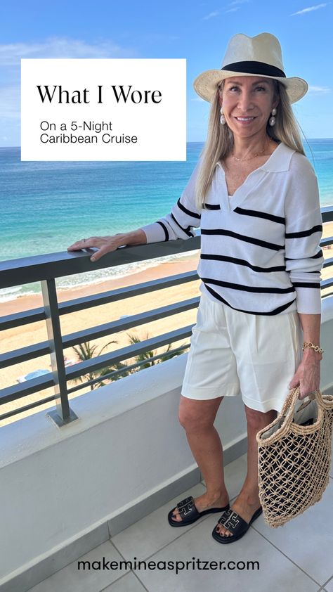 What I Wore on a 5-Night Caribbean Cruise. Catamaran Cruise Outfit, Day Cruise Outfits Casual Summer, Winter Cruise Outfits Mexico, Cruise Outfits For Women In 30s, Easy Cruise Outfits, Dressing For A Cruise For Women, Cruise Ship Aesthetic Outfits, What To Pack For 7 Day Carribean Cruise, Outfits For Caribbean Vacation