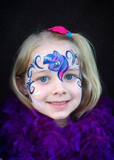 My Little Pony Full Face Face Painting Unicorn, My Little Pony Party, Kids Face Paint, Face Paintings, Pony Party, Facepaint, Mlp My Little Pony, Twilight Sparkle, Full Face