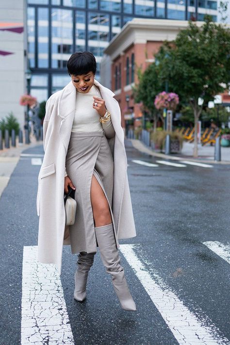 How to style wrap skirt in winter and spring Monochromatic Outfit Black, Fall Outfits For Black Women, Wrap Skirt Outfit, Fall Outfits Black Women, Perfect Winter Outfit, Monochromatic Fashion, Stylish Fashion, Fall Fashion Outfits, Winter Fashion Outfits